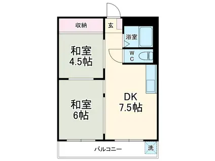 メゾン三幸(2DK/5階)の間取り写真