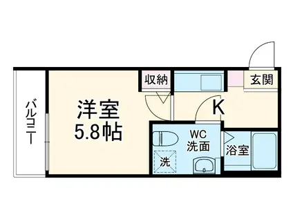 KAKURA(1K/2階)の間取り写真