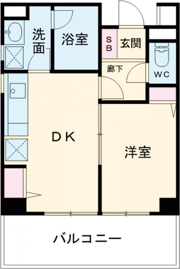 ライベスト武蔵小金井(1DK/6階)の間取り写真