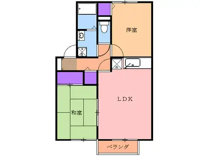 サンセール(2LDK/2階)の間取り写真