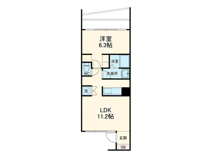 ガーデンヒルズ(1LDK/1階)の間取り写真