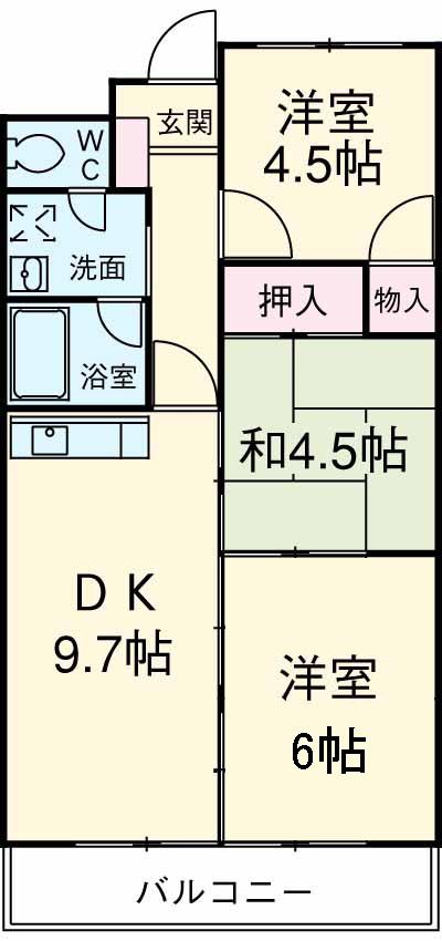 メゾンドール加藤(3LDK/1階)の間取り写真