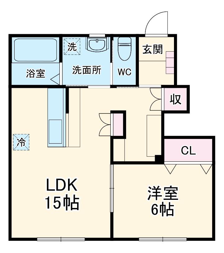 VILLA FRONTIER(1LDK/1階)の間取り写真