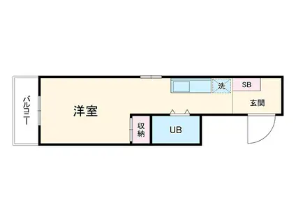 中野マンション(ワンルーム/2階)の間取り写真