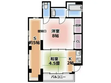 沢井コーポ(2SK/2階)の間取り写真