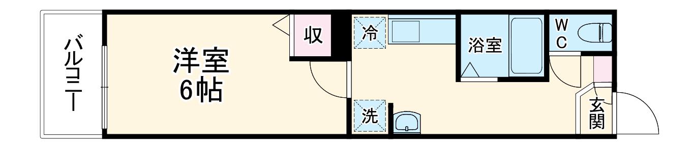 MELDIA京成大和田Ⅱ(1K/2階)の間取り写真