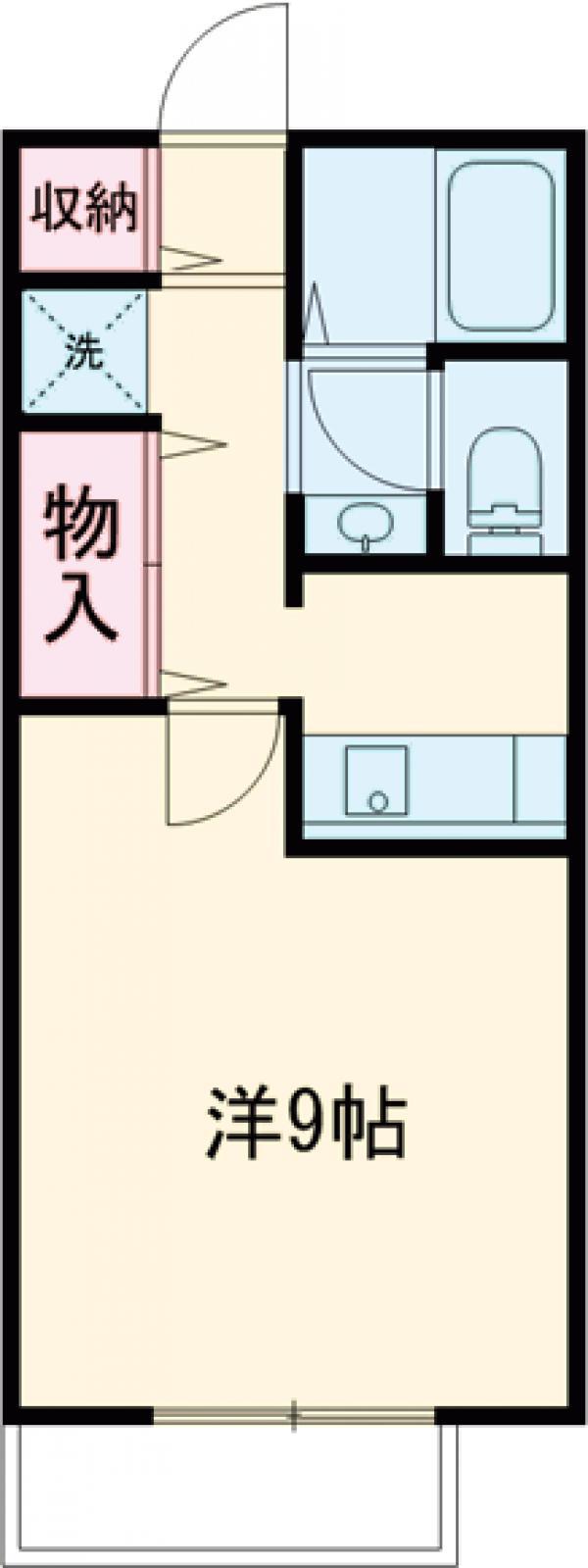 陽だまりハイツ2000B(1K/1階)の間取り写真