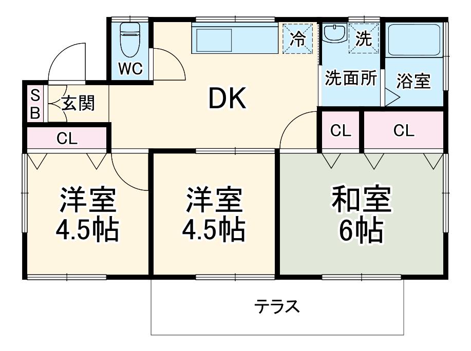 東武鉄道野田線 南桜井駅(埼玉) 徒歩10分 1階建 築46年(3DK)の間取り写真