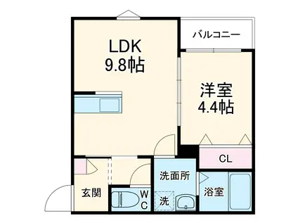 LECOCON半田(1LDK/1階)の間取り写真