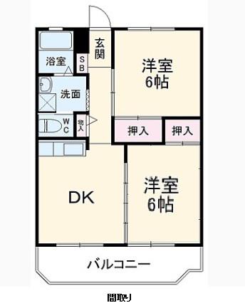 三の丸ロイヤルコーポ(2DK/3階)の間取り写真