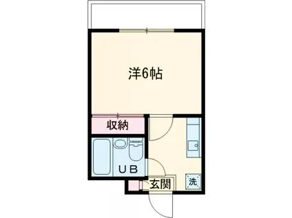 グリーンヒルズ(1K/4階)の間取り写真