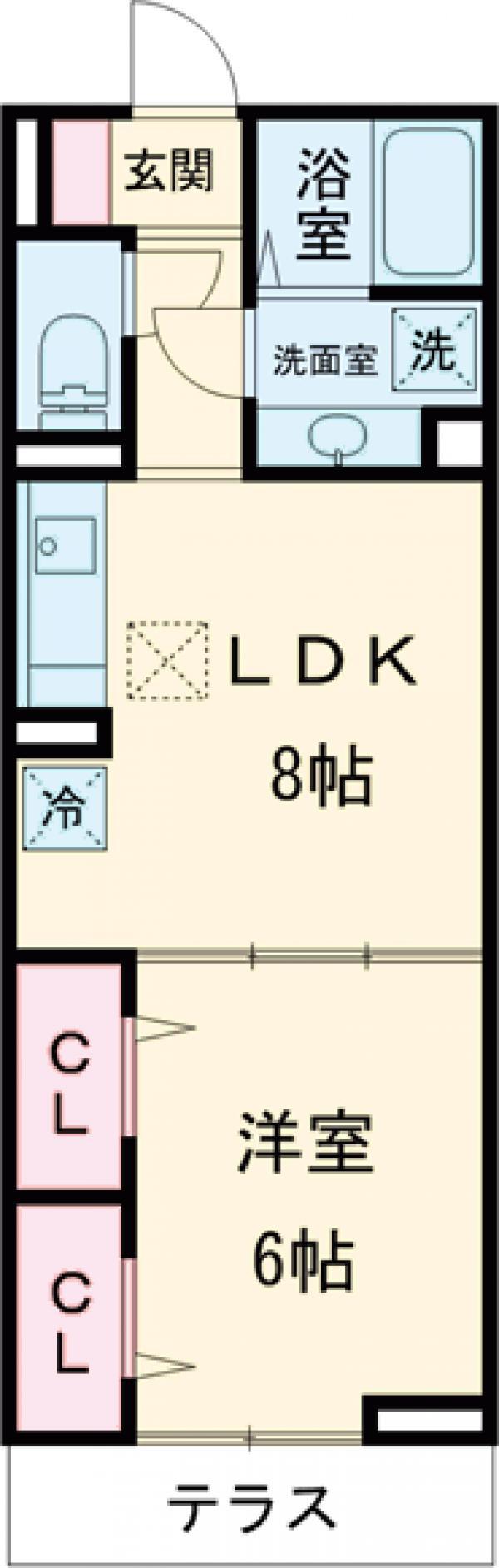 エクセリア上鷺宮Ⅱ(1LDK/1階)の間取り写真