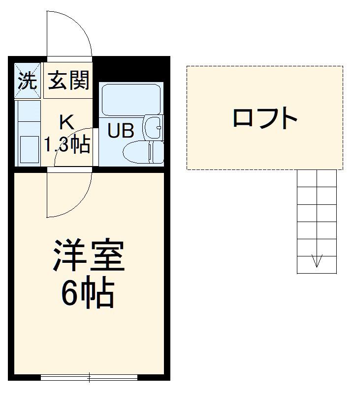 ラレーヴ南三咲(1K/2階)の間取り写真