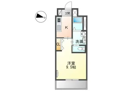 東海道本線 豊橋駅 徒歩20分 3階建 築3年(1K/1階)の間取り写真