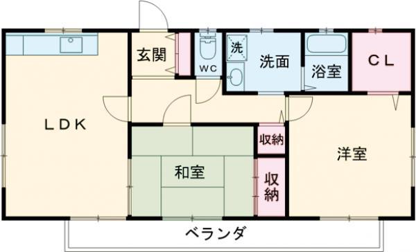 東北本線 宇都宮駅 バス乗車時間:15分 自動車整備前バス停で下車 徒歩7分 2階建 築21年(2LDK)の間取り写真