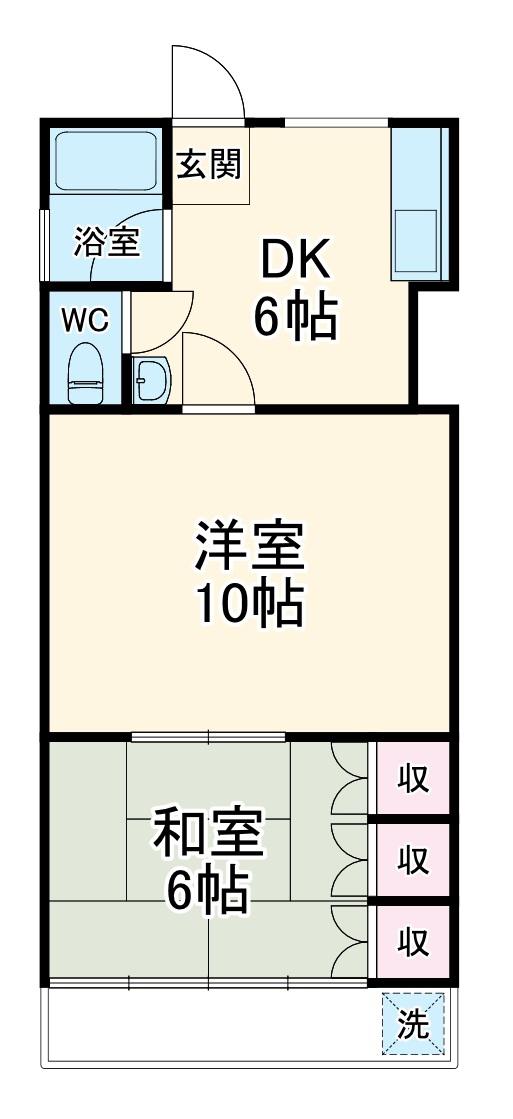 コーポオオサワ2(2DK/2階)の間取り写真