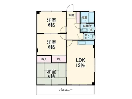 ヴィレッジハヤシ(3LDK/3階)の間取り写真