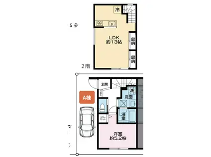 ザ・ガーデン原市(1LDK/1階)の間取り写真