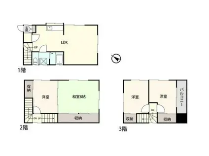 東京地下鉄有楽町線 和光市駅 徒歩15分 3階建 築34年(4LDK)の間取り写真