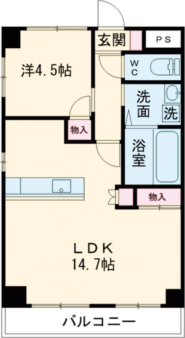 グリーンフォレスト(1LDK/1階)の間取り写真