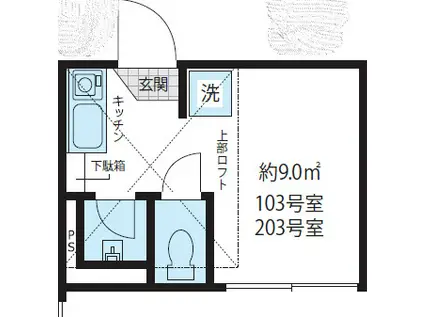 ガーデン平井(1K/1階)の間取り写真