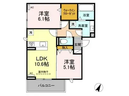 D-SQUARE 前田南町(2LDK/3階)の間取り写真
