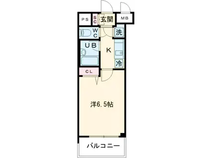 L-FLAT高輪台(1K/3階)の間取り写真