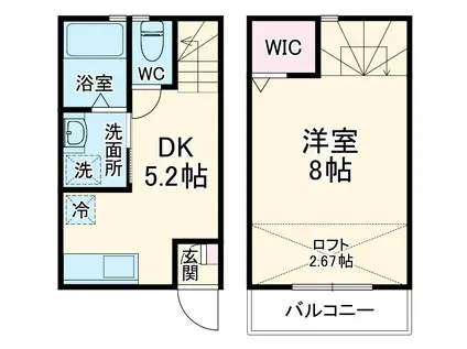 アフェット検見川5(1DK/1階)の間取り写真