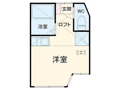 ユナイト川崎ネイリーザックス(ワンルーム/1階)の間取り写真