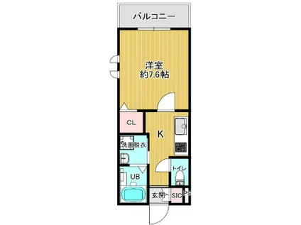 フィアスコート羽衣(1K/1階)の間取り写真