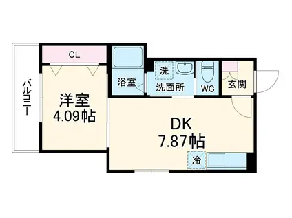 S.T.GRACE(1DK/3階)の間取り写真