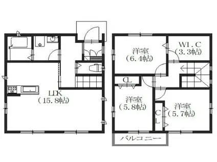 シャルールメゾン(3LDK)の間取り写真
