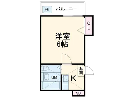 ハイツひらまつ(1K/2階)の間取り写真