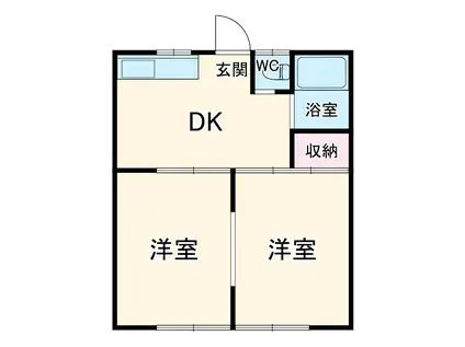 コーポ浅野A(2DK/2階)の間取り写真