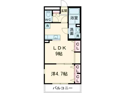 リブリ・MYU(1LDK/3階)の間取り写真