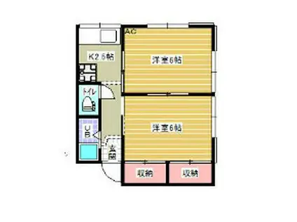 ハイツタカハシ(2K/2階)の間取り写真