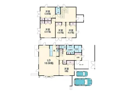 小田急電鉄小田原線 秦野駅 徒歩37分 2階建 築30年(5LDK)の間取り写真