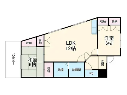 ルシエ春日井(2LDK/4階)の間取り写真