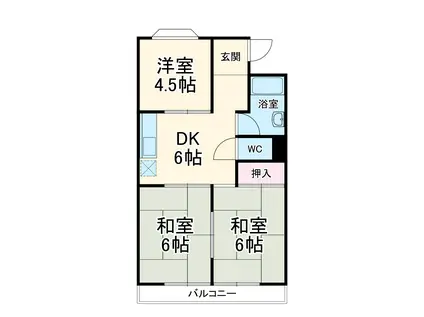 住吉マンション(3DK/2階)の間取り写真