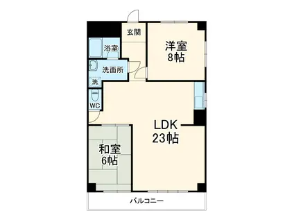 大進コーポ(2LDK/3階)の間取り写真