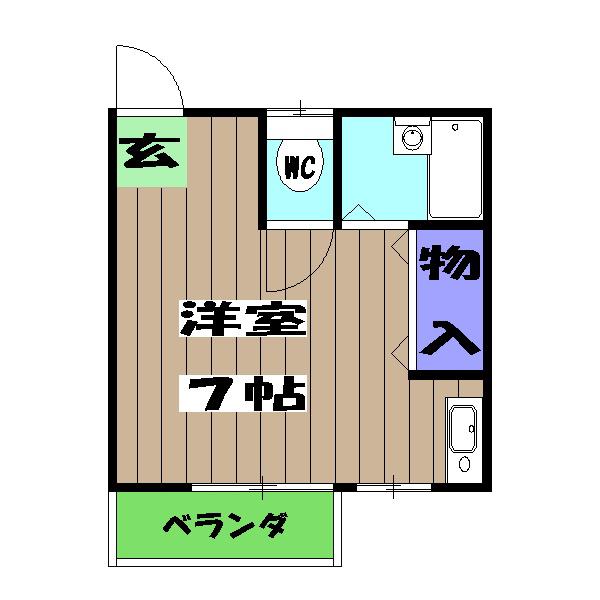 メゾンM(ワンルーム/2階)の間取り写真