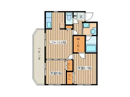 エスペランサⅠ(2LDK/2階)の間取り写真