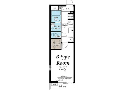 ヴィラ上福岡(1K/3階)の間取り写真