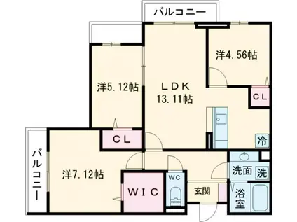 新宿区下落合4丁目PJ(3LDK/2階)の間取り写真