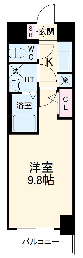 S-RESIDENCE勝川駅前(1K/1階)の間取り写真