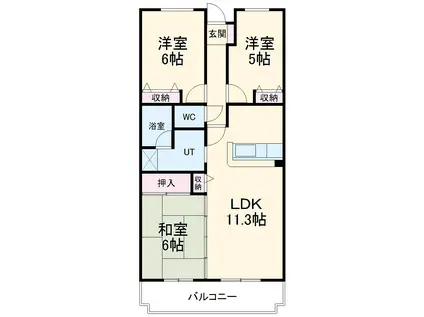 ディアレンス浦和(3LDK/2階)の間取り写真