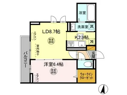 仮D-ROOM港町(1LDK/1階)の間取り写真