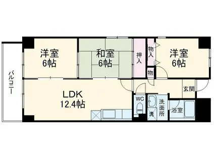 フロレアール1(3LDK/1階)の間取り写真