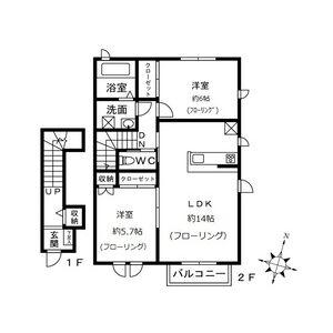 REGALO Ⅱ(2LDK/2階)の間取り写真