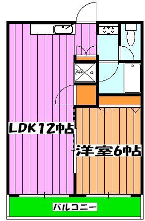 トマトハイツ(1LDK/2階)の間取り写真